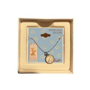 NIB Vintage Van Dell Disney Classic Winnie Pooh Piglet Sterling Silver Necklace